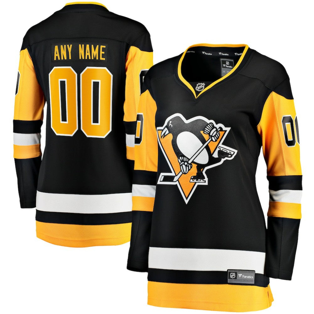 Pittsburgh Penguins Fanatics Women's Home Breakaway Custom Jersey - Black - NHL 2914420