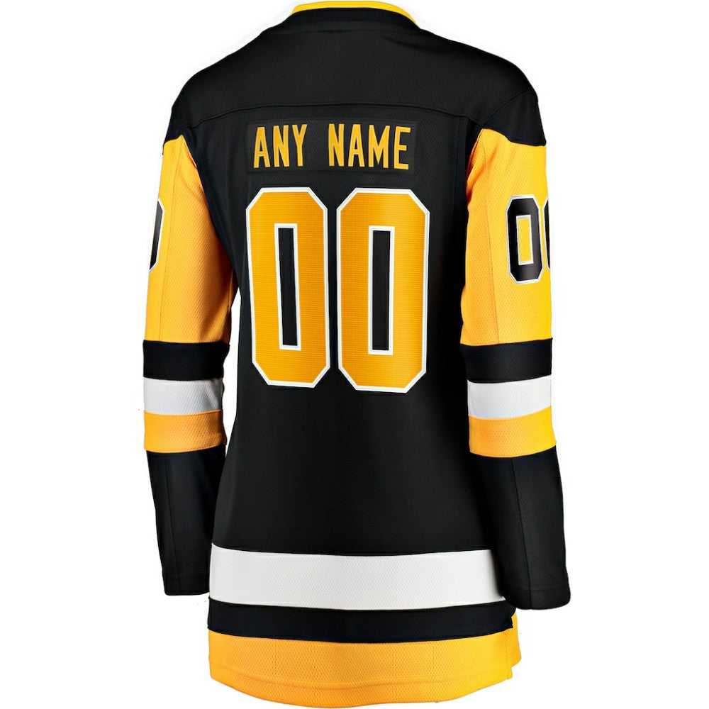 Pittsburgh Penguins Fanatics Women's Home Breakaway Custom Jersey - Black - NHL 2914420