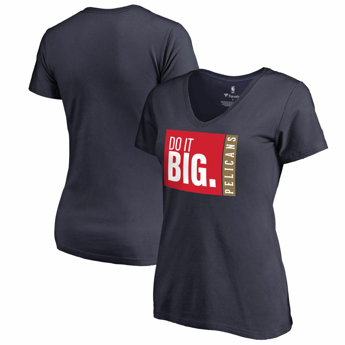 New Orleans Pelicans Women's Do It Big V-Neck T-Shirt Navy