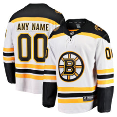 Boston Bruins Fanatics Away Breakaway Custom Jersey - White - NHL 2918564