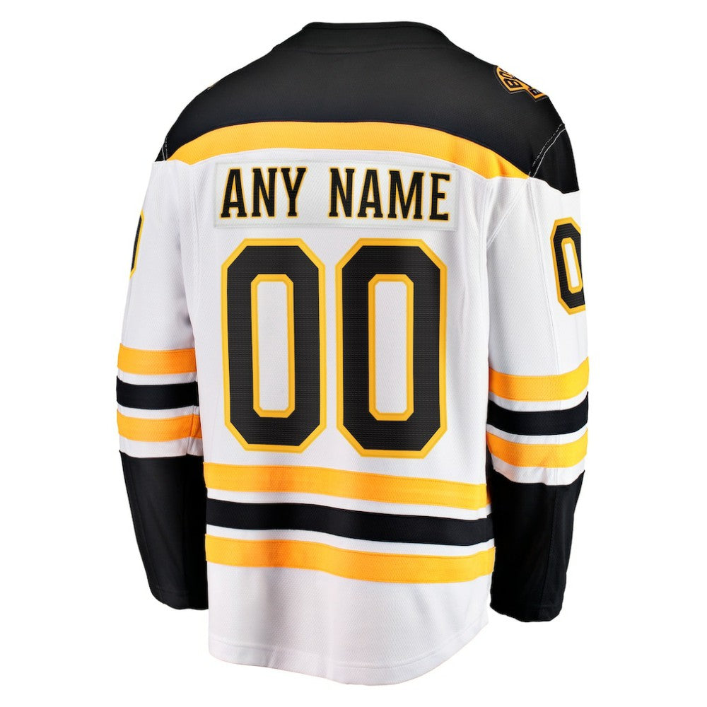 Boston Bruins Fanatics Away Breakaway Custom Jersey - White - NHL 2918564