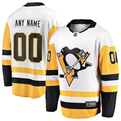 Pittsburgh Penguins Fanatics Away Breakaway Custom Jersey - White - NHL 2918591