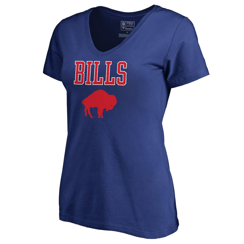 Buffalo Bills Women's Vintage Team Lockup V-Neck T-Shirt Royal