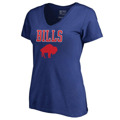Buffalo Bills Women's Vintage Team Lockup V-Neck T-Shirt Royal