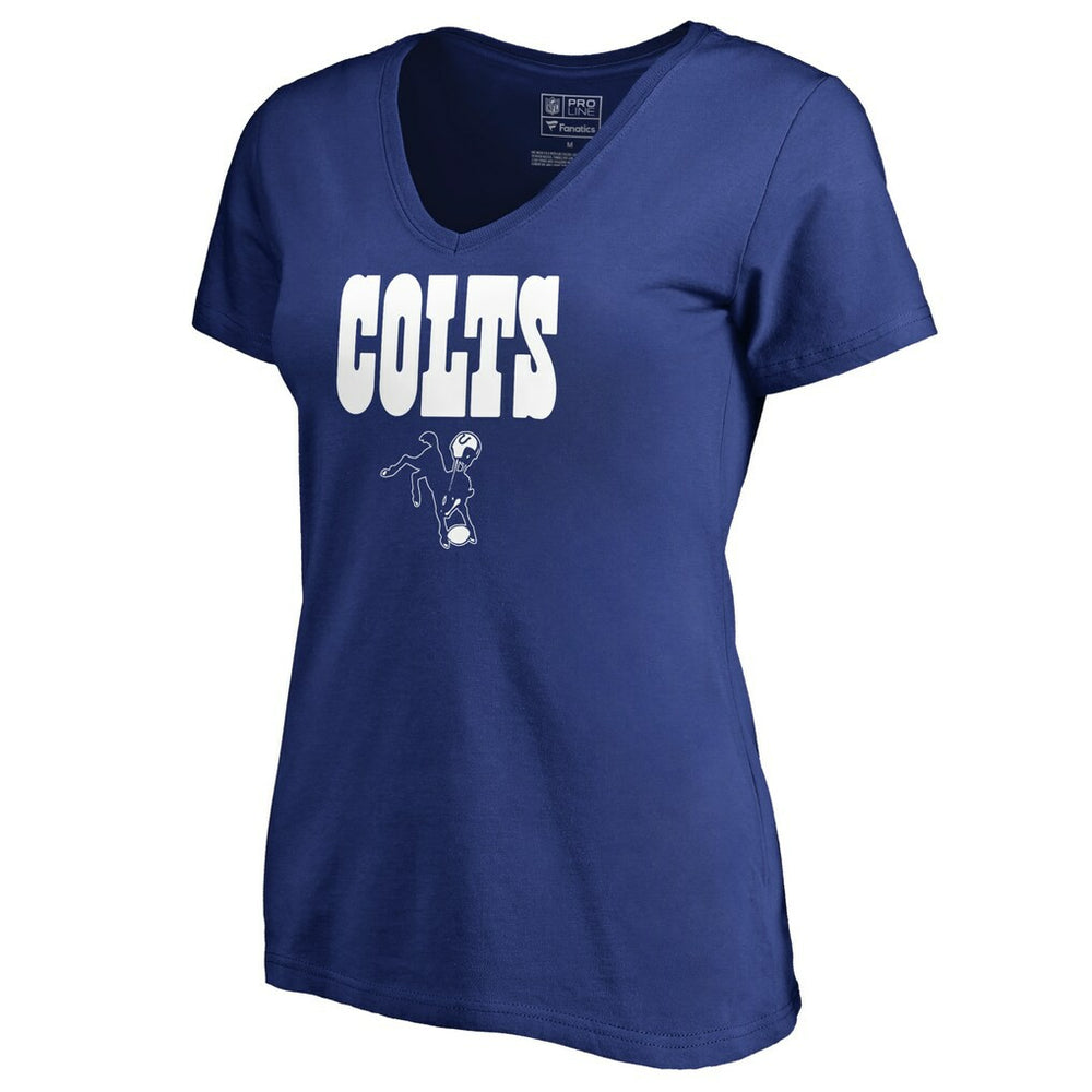 Indianapolis Colts Women's Vintage Team Lockup V-Neck T-Shirt Royal