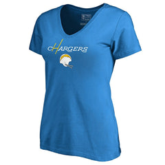 Los Angeles Chargers Women's Vintage Team Lockup V-Neck T-Shirt Blue