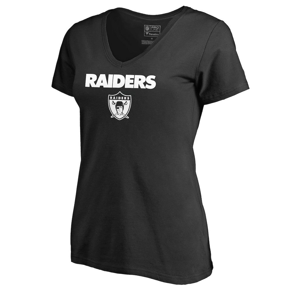 Las Vegas Raiders Women's Vintage Team Lockup V-Neck T-Shirt Black