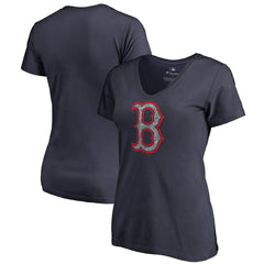 Boston Red Sox Women's Static Logo V-Neck T-Shirt - Navy - MLB Online