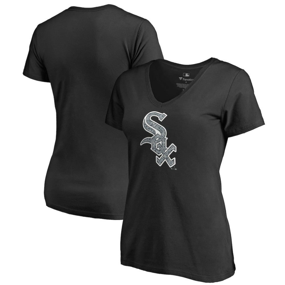 Chicago White Sox Women's Static Logo V-Neck T-Shirt - Black - MLB Online