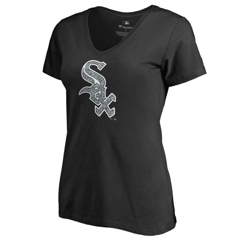 Chicago White Sox Women's Static Logo V-Neck T-Shirt - Black - MLB Online