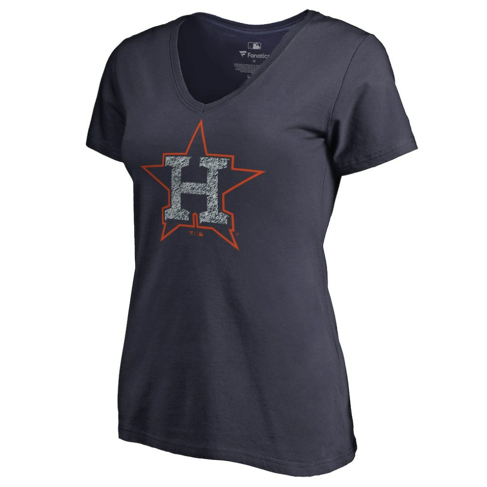 Houston Astros Women's Static Logo V-Neck T-Shirt - Navy - MLB on Sale