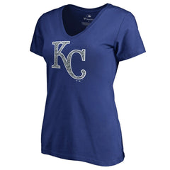 Kansas City Royals Women's Static Logo V-Neck T-Shirt - Royal - MLB on Sale