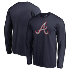 Atlanta Braves Static Logo Long Sleeve T-Shirt - Navy - MLB Lifestyle