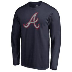 Atlanta Braves Static Logo Long Sleeve T-Shirt - Navy - MLB Lifestyle
