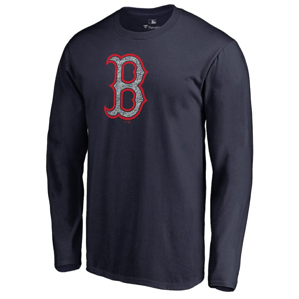 Boston Red Sox Static Logo Long Sleeve T-Shirt - Navy - MLB Lifestyle