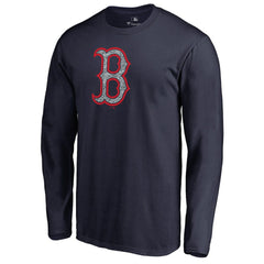 Boston Red Sox Static Logo Long Sleeve T-Shirt - Navy - MLB Lifestyle