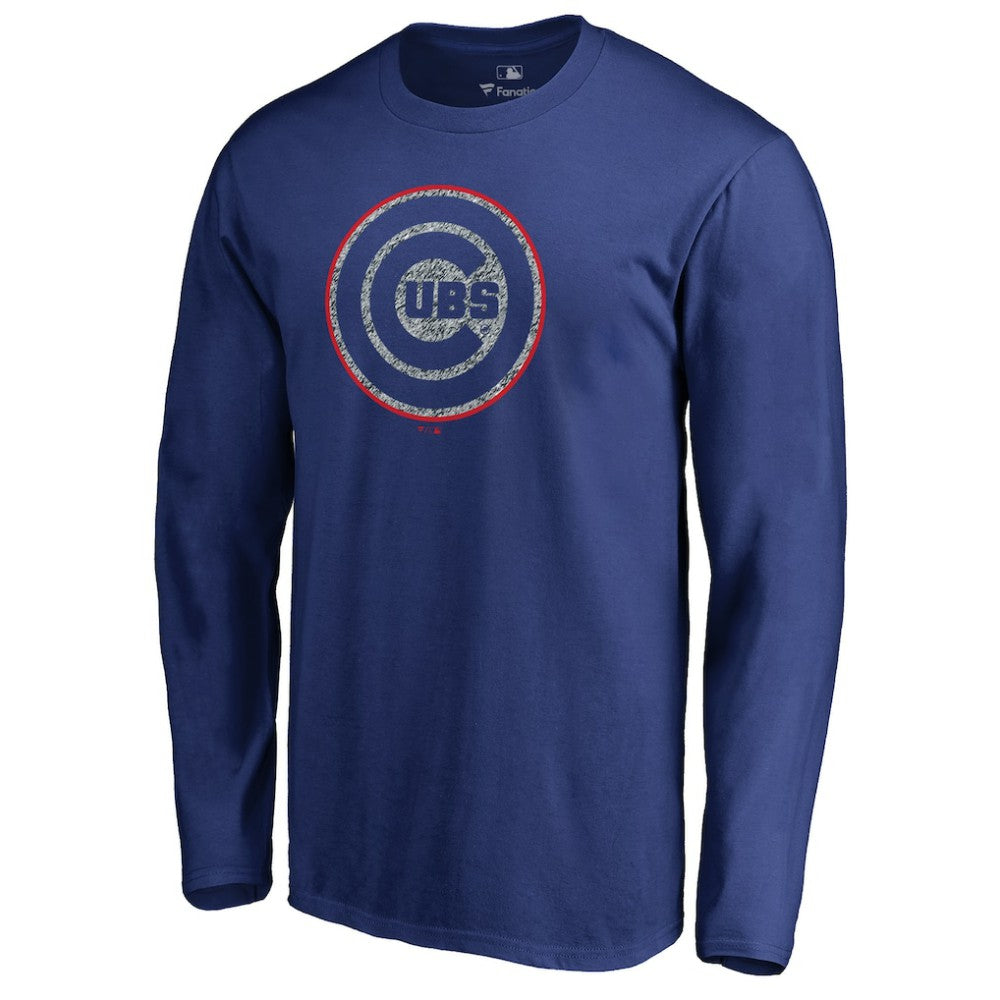 Chicago Cubs Static Logo Long Sleeve T-Shirt - Royal - MLB Lifestyle