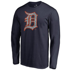 Detroit Tigers Static Logo Long Sleeve T-Shirt - Navy - MLB on Sale