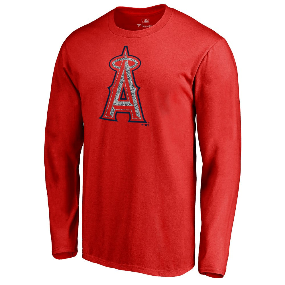 Los Angeles Angels Static Logo Long Sleeve T-Shirt - Red - MLB Sale