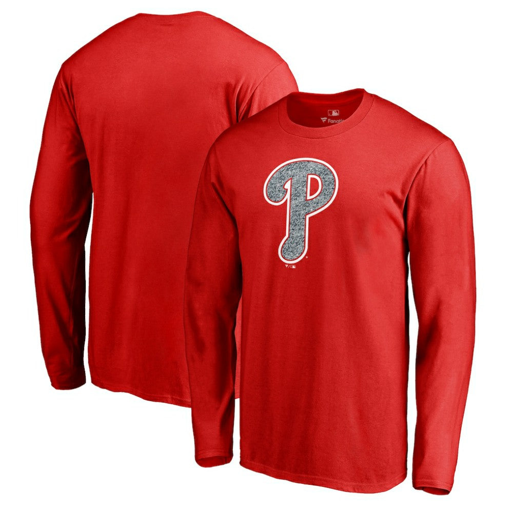 Philadelphia Phillies Static Logo Long Sleeve T-Shirt - Red - MLB on Sale