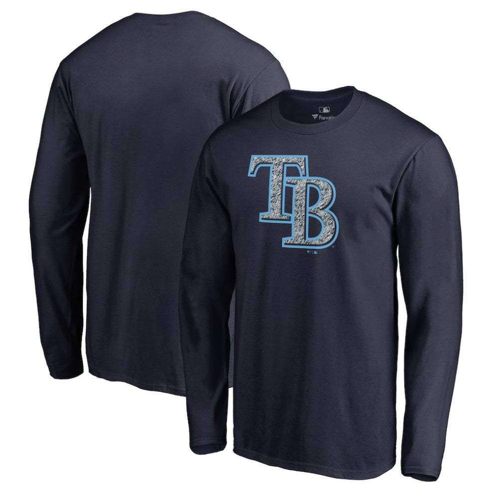 Tampa Bay Rays Static Logo Long Sleeve T-Shirt - Navy - MLB Lifestyle