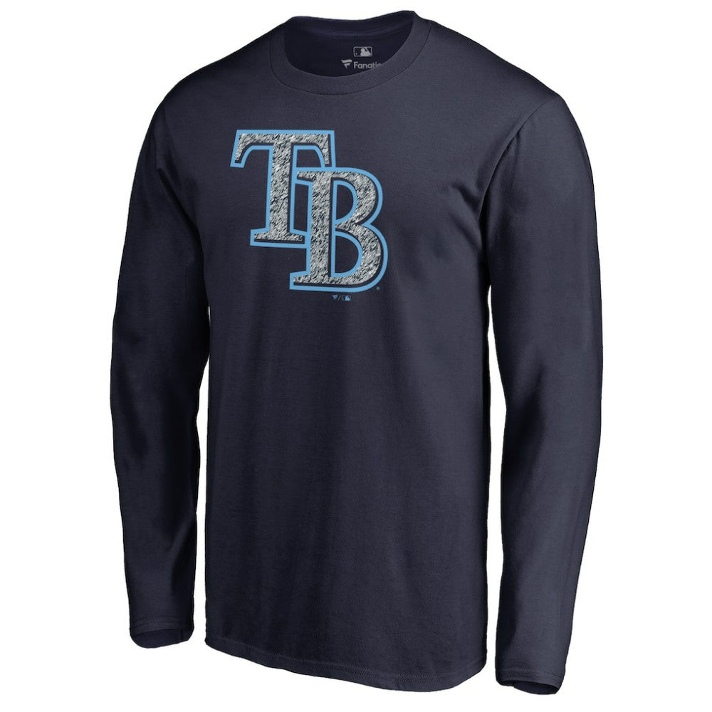 Tampa Bay Rays Static Logo Long Sleeve T-Shirt - Navy - MLB Lifestyle