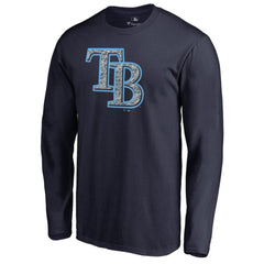 Tampa Bay Rays Static Logo Long Sleeve T-Shirt - Navy - MLB Lifestyle
