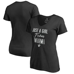 Miami Heat Women's Just a Girl V-Neck T-Shirt Black