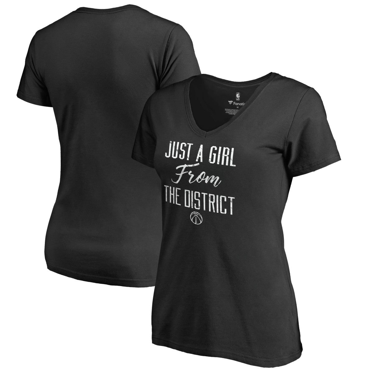 Washington Wizards Women's Just a Girl V-Neck T-Shirt Black