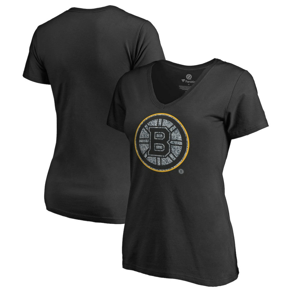 Boston Bruins Women's Static Logo V-Neck T-Shirt - Black - NHL 2926727