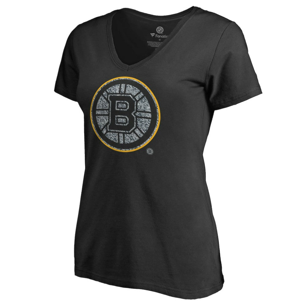 Boston Bruins Women's Static Logo V-Neck T-Shirt - Black - NHL 2926727