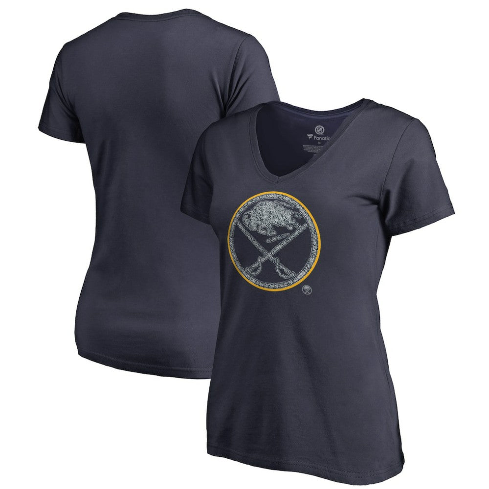 Buffalo Sabres Women's Static Logo V-Neck T-Shirt - Navy - NHL 2926728