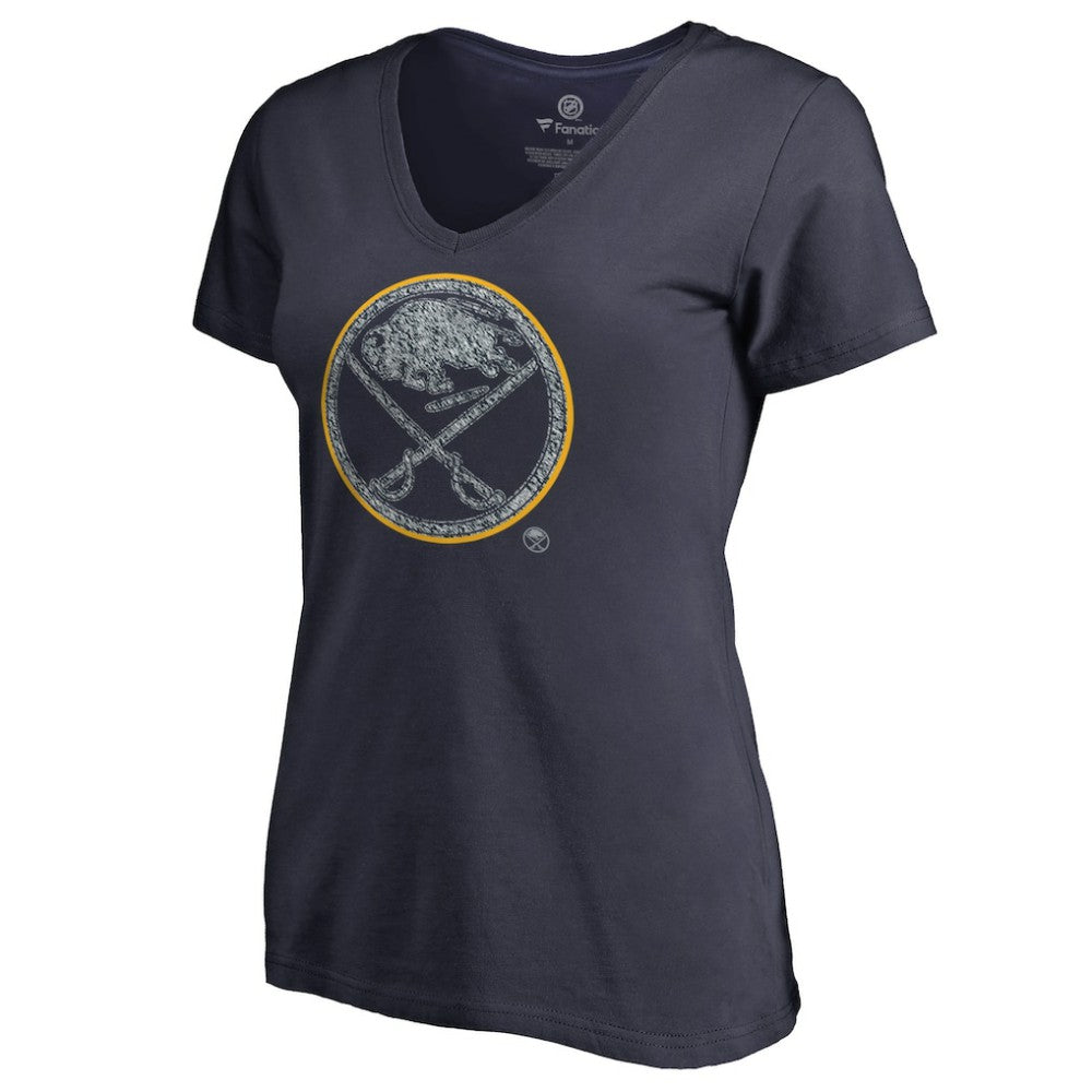 Buffalo Sabres Women's Static Logo V-Neck T-Shirt - Navy - NHL 2926728