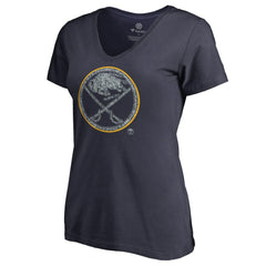 Buffalo Sabres Women's Static Logo V-Neck T-Shirt - Navy - NHL 2926728