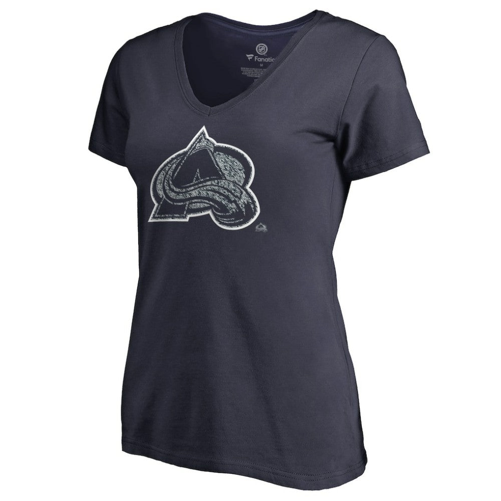 Colorado Avalanche Women's Static Logo V-Neck T-Shirt - Navy - NHL 2926732