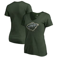 Minnesota Wild Women's Static Logo V-Neck T-Shirt - Green - NHL 2926739