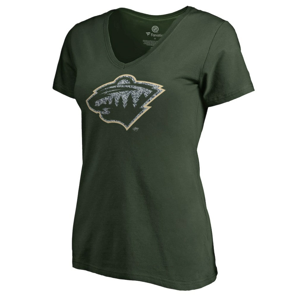 Minnesota Wild Women's Static Logo V-Neck T-Shirt - Green - NHL 2926739