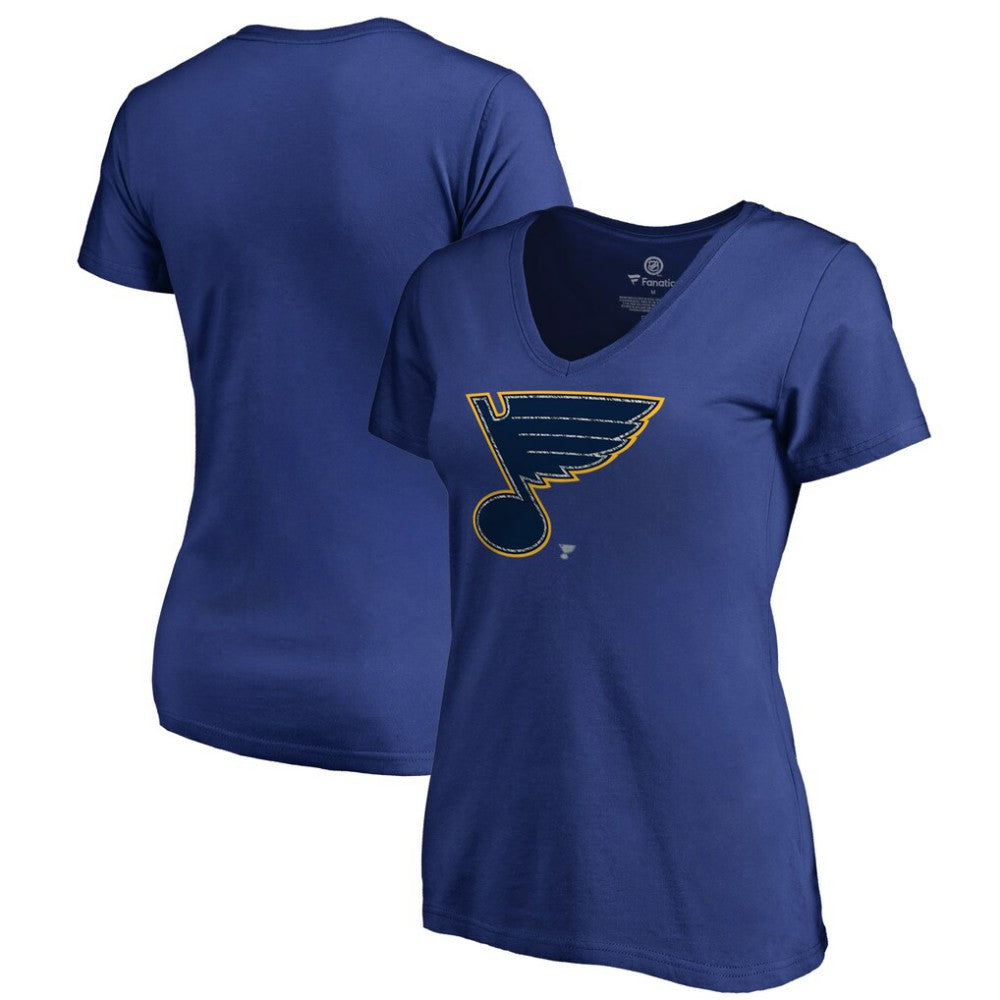 St. Louis Blues Women's Static Logo V-Neck T-Shirt - Royal - NHL 2926749