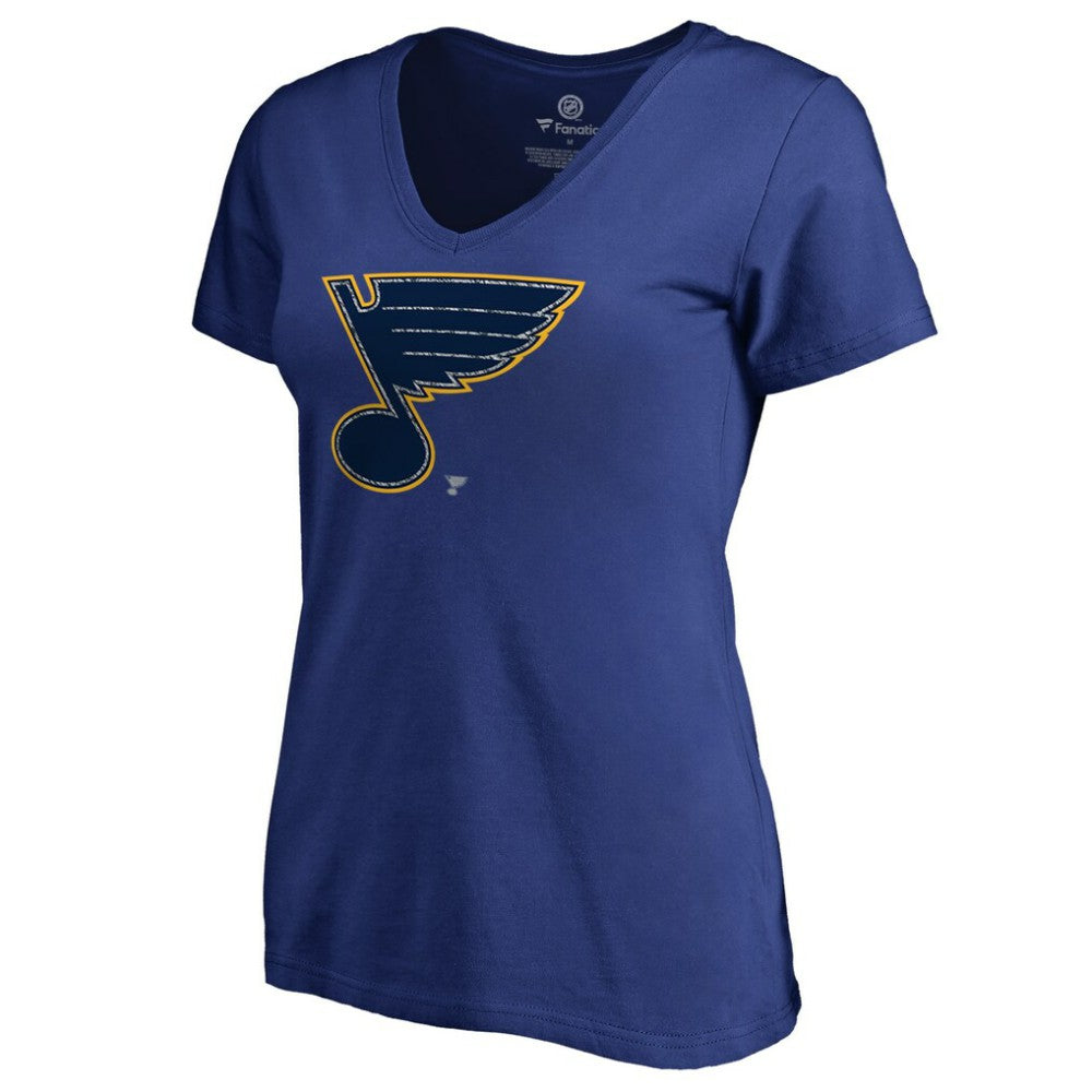 St. Louis Blues Women's Static Logo V-Neck T-Shirt - Royal - NHL 2926749