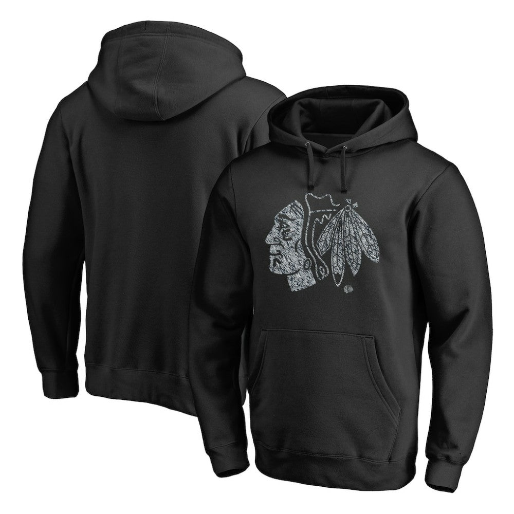 Chicago Blackhawks Static Logo Pullover Hoodie - Black - NHL 2926893