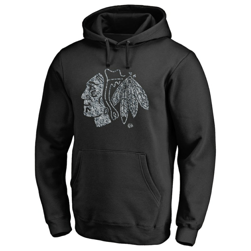 Chicago Blackhawks Static Logo Pullover Hoodie - Black - NHL 2926893