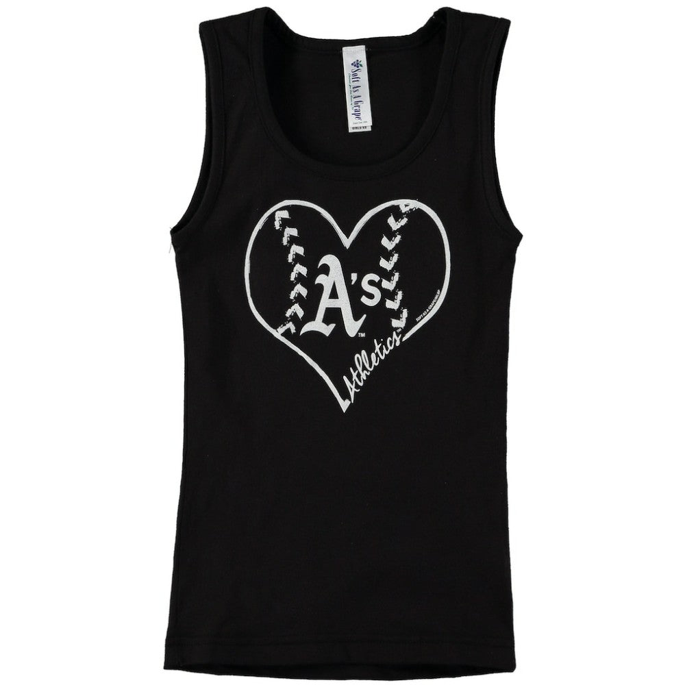 Athletics Soft as a Grape Youth Cotton Tank Top - Black - MLB Lifestyle