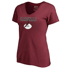 Arizona Cardinals Women's Vintage Team Lockup V-Neck T-Shirt Cardinal