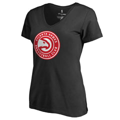 Atlanta Hawks Women's Primary Logo V-Neck T-Shirt Black