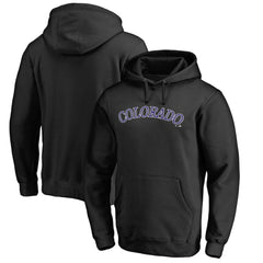 Colorado Rockies Official Wordmark Fitted Pullover Hoodie - Black - MLB on Sale