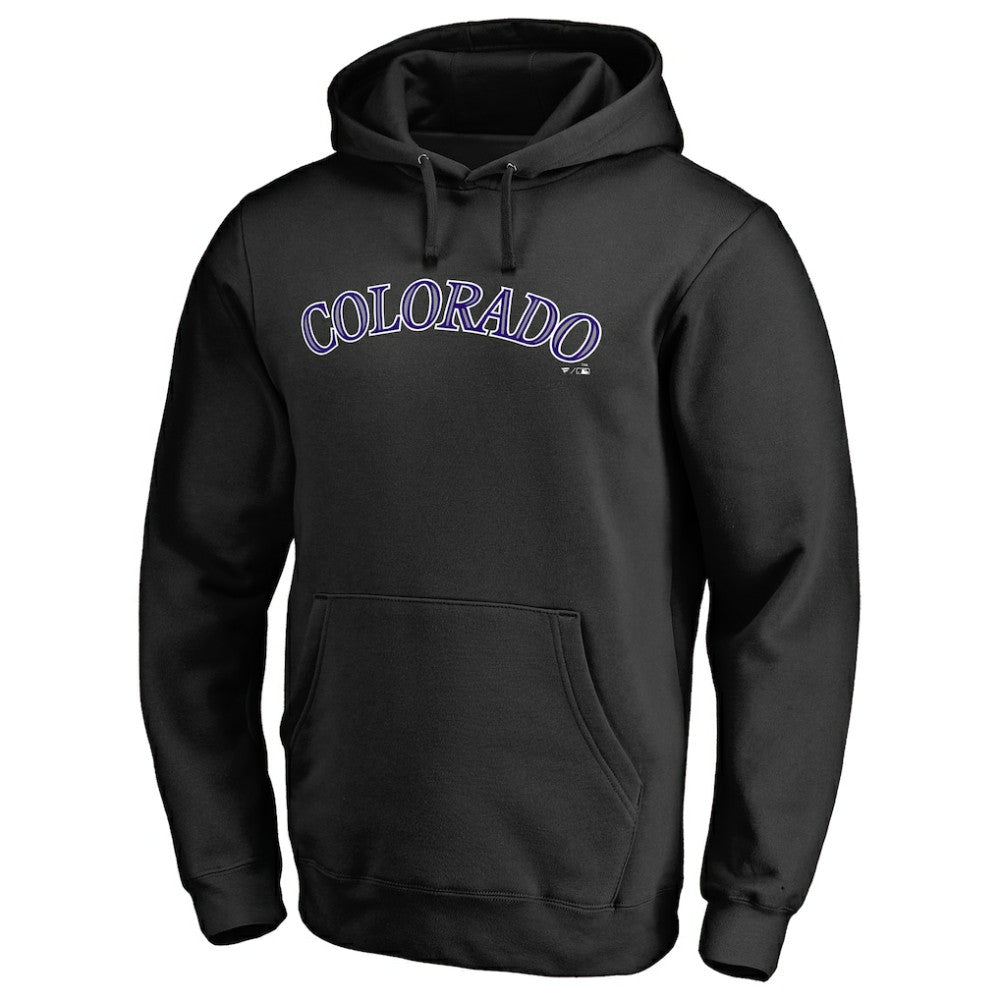 Colorado Rockies Official Wordmark Fitted Pullover Hoodie - Black - MLB on Sale
