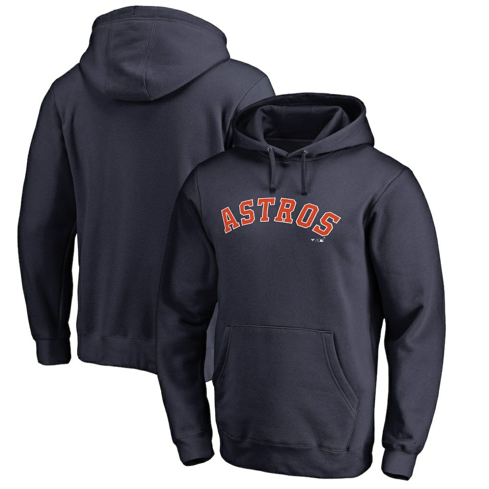 Houston Astros Official Wordmark Fitted Pullover Hoodie - Navy - MLB Online