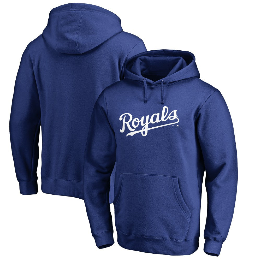 Kansas City Royals Official Wordmark Fitted Pullover Hoodie - Royal - MLB on Sale
