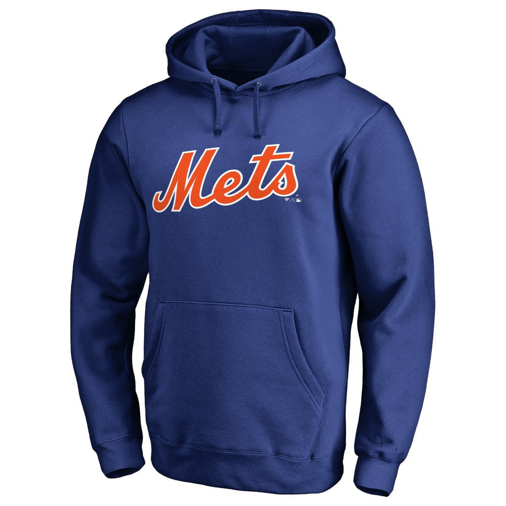 New York Mets Official Wordmark Fitted Pullover Hoodie - Royal - MLB Online