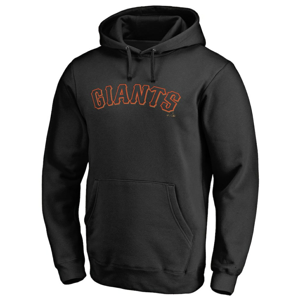 San Francisco Giants Official Wordmark Fitted Pullover Hoodie - Black - MLB Lifestyle
